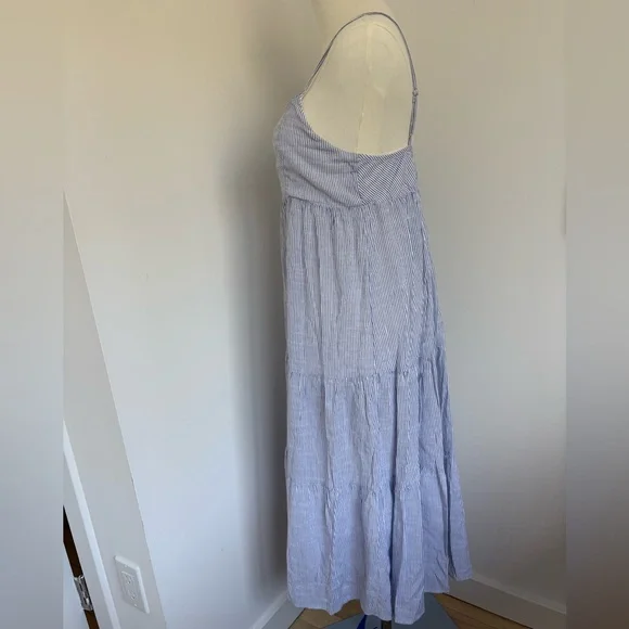 Aqua Bloomingdales Blue and White Striped Maxi Dress - Picture 4 of 5